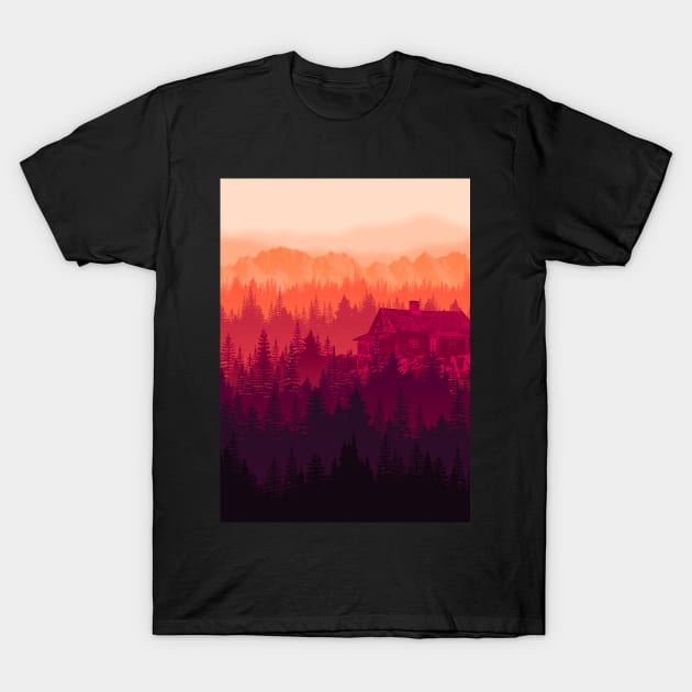 Cabin in the woods T-Shirt by Bomdesignz
